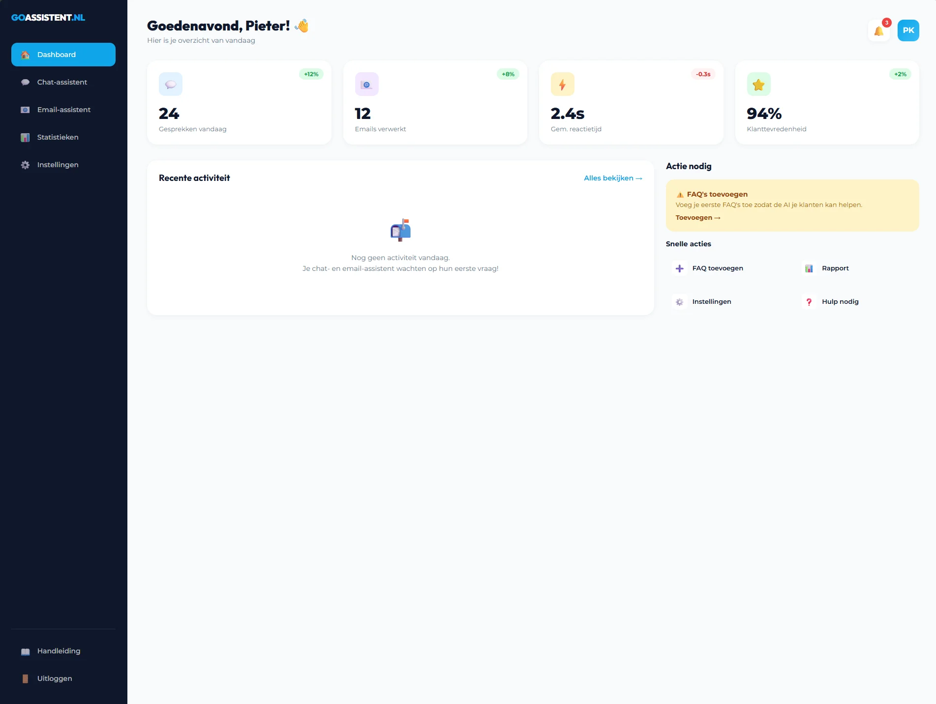 Go Assistent Dashboard